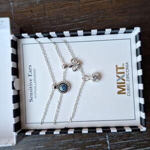 NWT- Mix It cubic zirconia - 3 necklaces (sensitive ears hypoallergenic)